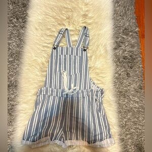 Striped Overall Shorts